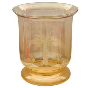 Vintage Tommy Bahama Relax Home Decor Palm Tree Large Glass Vase